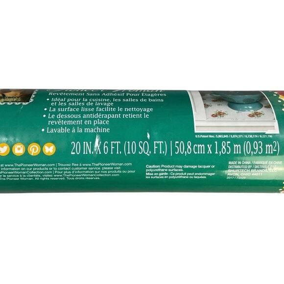 NWT The Pioneer Woman Non-Adhesive Traveling Vines 20”x6ft Shelf Liner - Picture 4 of 4